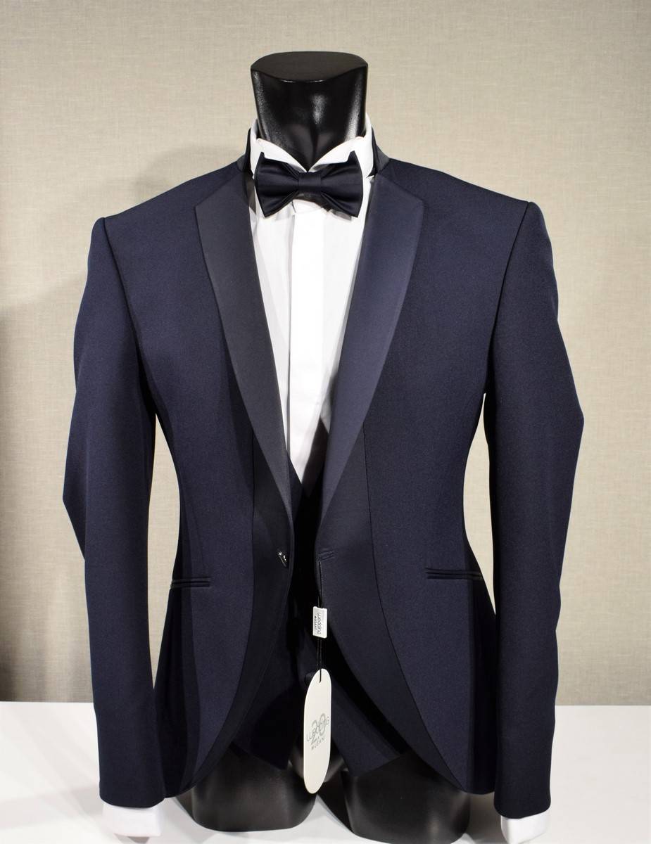 Musani Milano Cerimonia Abito smoking moderno blu musani slim fit Outlet