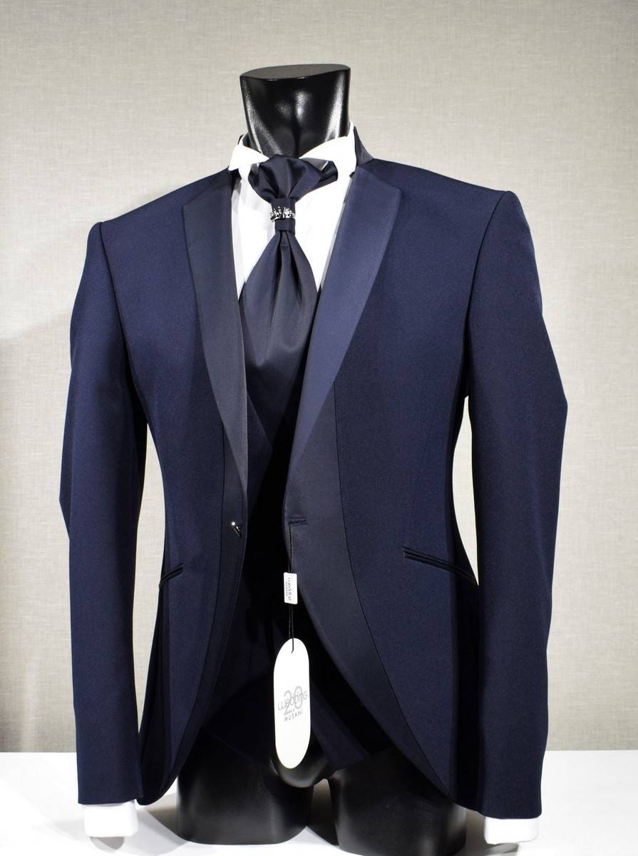 Musani Milano Cerimonia Abito smoking moderno blu musani slim fit Outlet