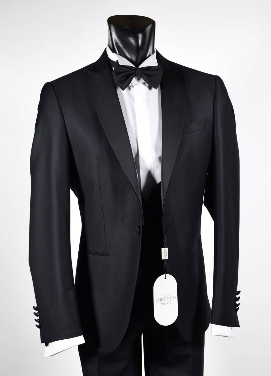 Musani Milano Cerimonia Smoking con panciotto nero slim fit musani cerimonia Saldi