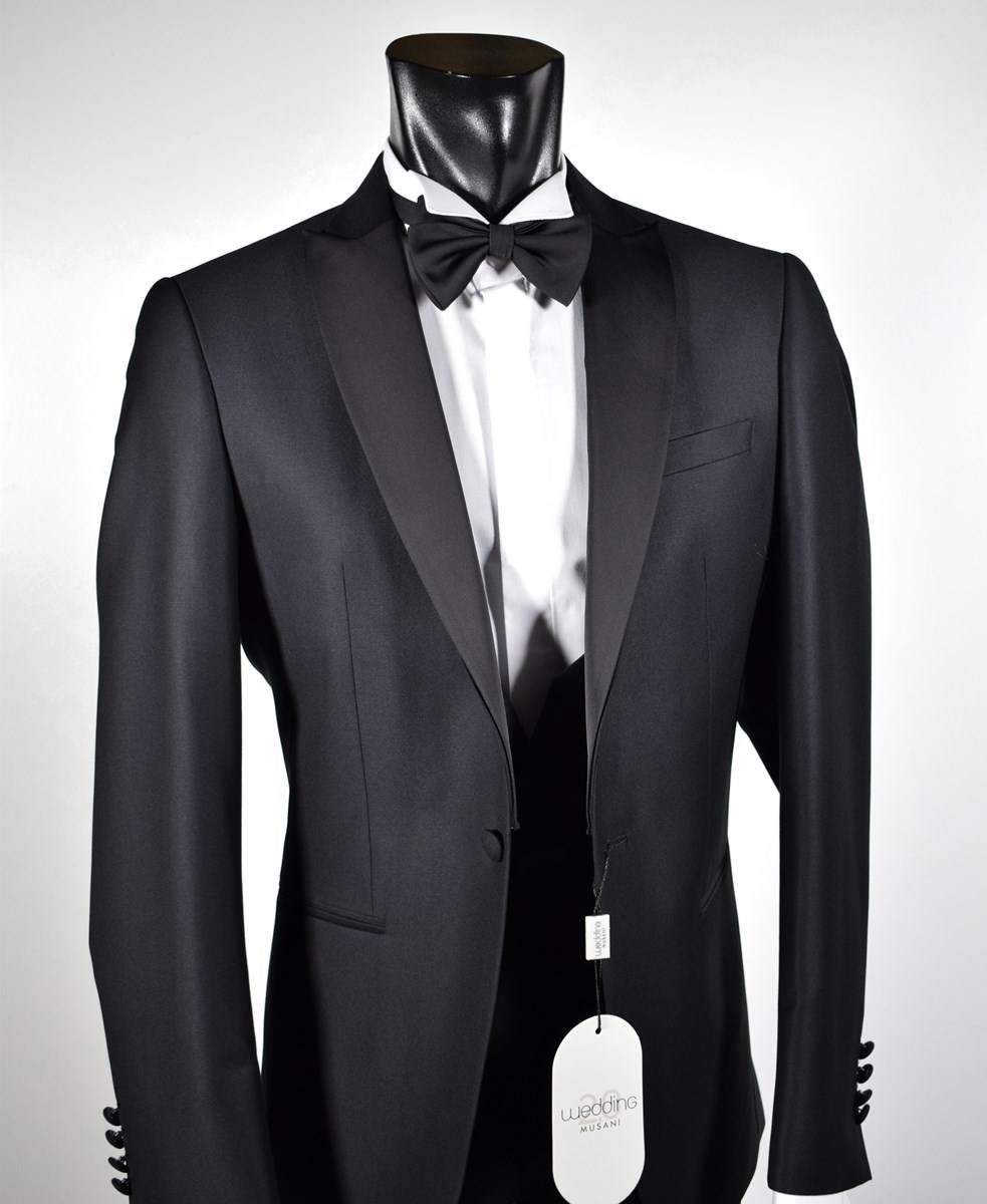Musani Milano Cerimonia Smoking con panciotto nero slim fit musani cerimonia Saldi