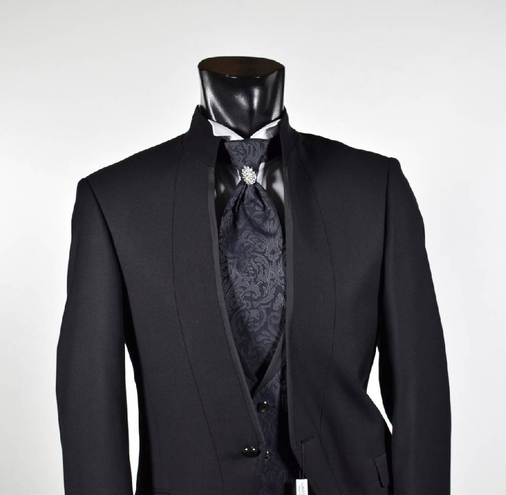 Musani Milano Cerimonia Abito nero slim fit musani cerimonia modello alla coreana Hotsell