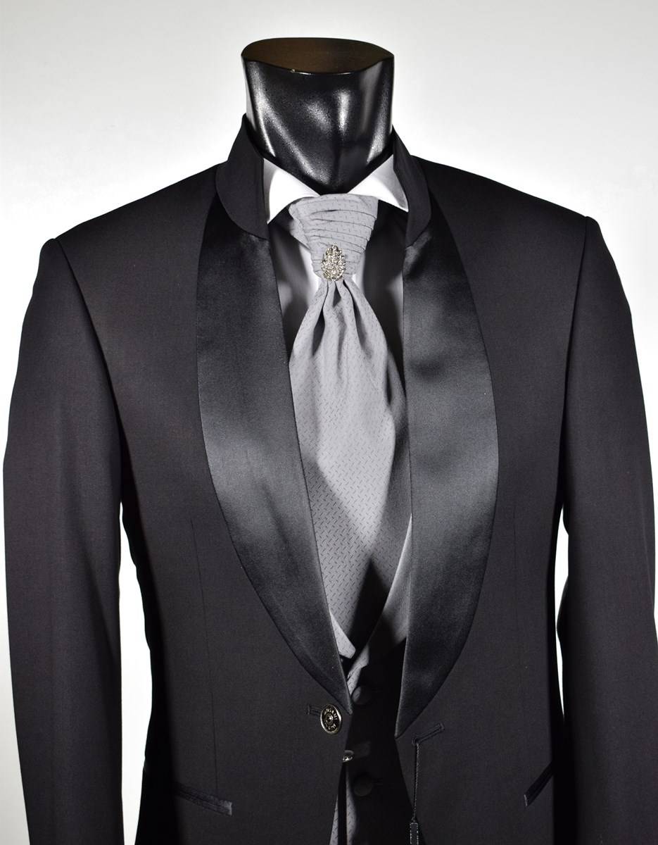 Musani Milano Cerimonia Abito nero musani cerimonia modello coreano slim fit Saldi Di Fabbrica