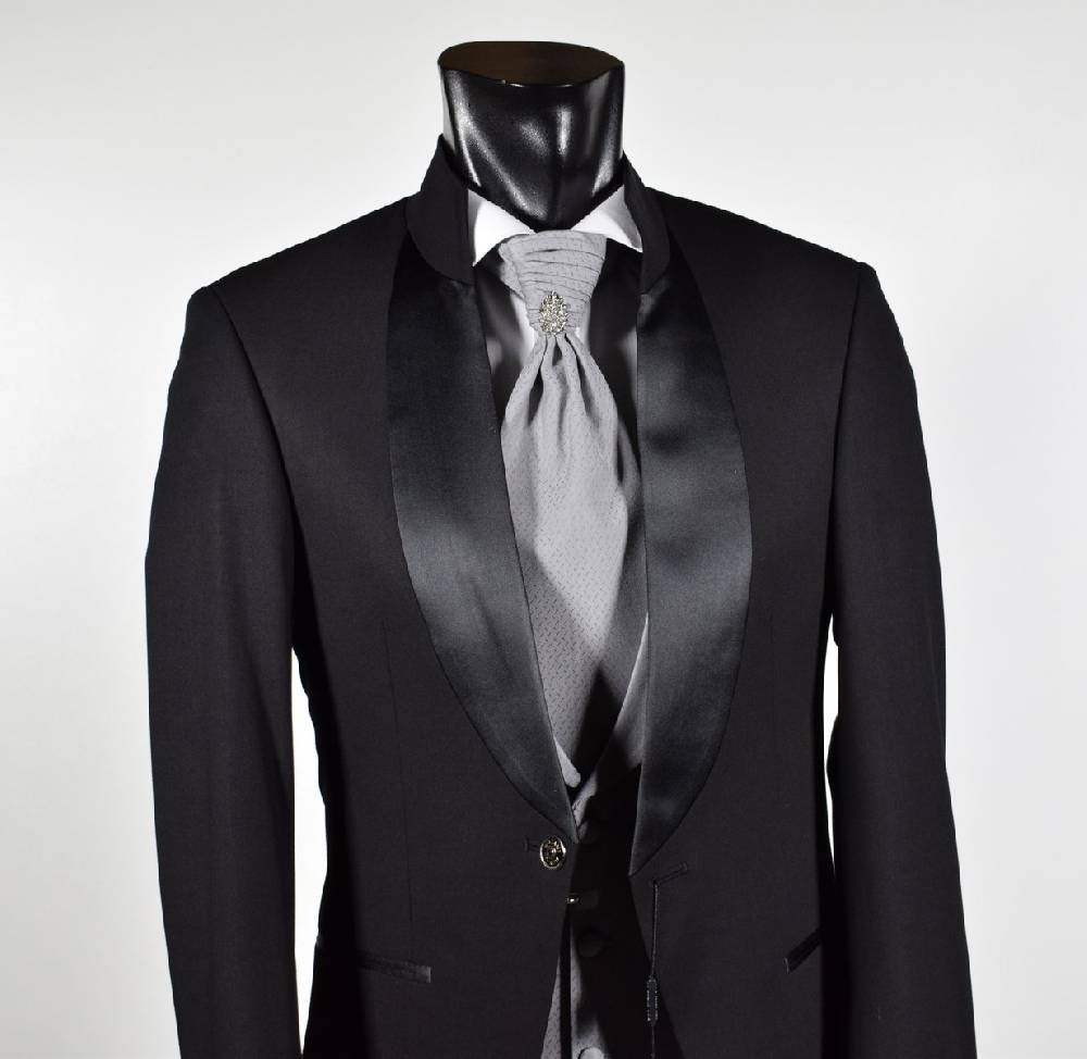 Musani Milano Cerimonia Abito nero musani cerimonia modello coreano slim fit Saldi Di Fabbrica