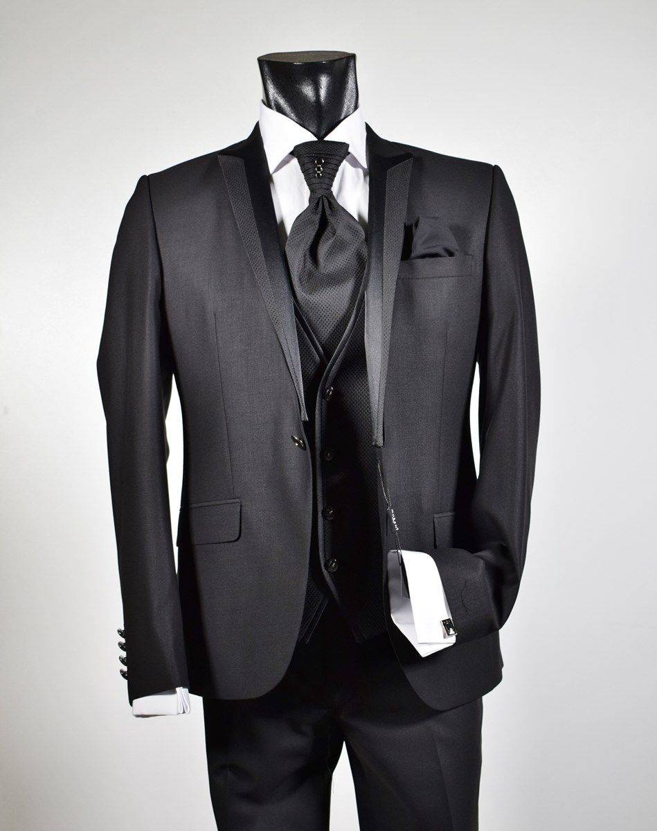 Musani Milano Cerimonia Abito nero slim fit Musani cerimonia Negozio