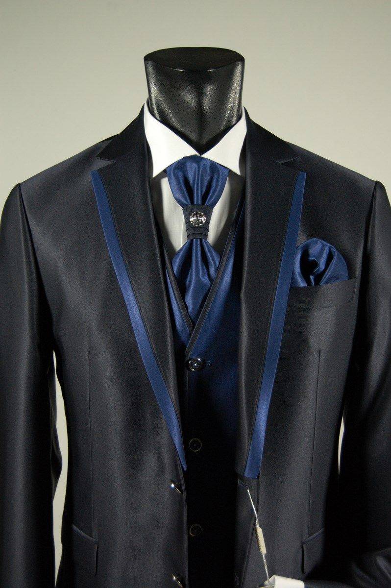 Musani Milano Cerimonia Abito blu musani milano cerimonia completo di gilet cravatta e camicia Spedizione gratuita