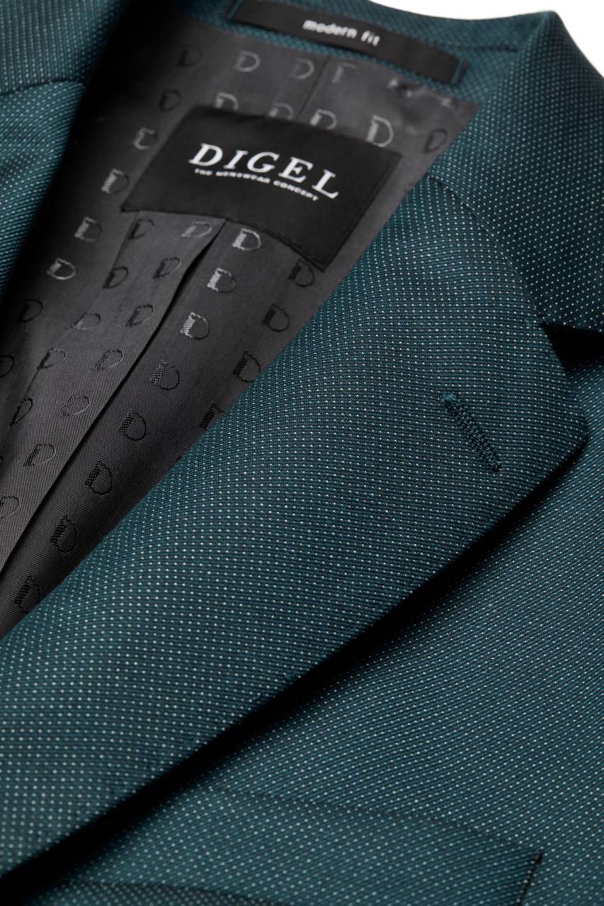 Digel Abito verde fantasia piccola digel drop sei modern fit tessuto reda 110's Promozione