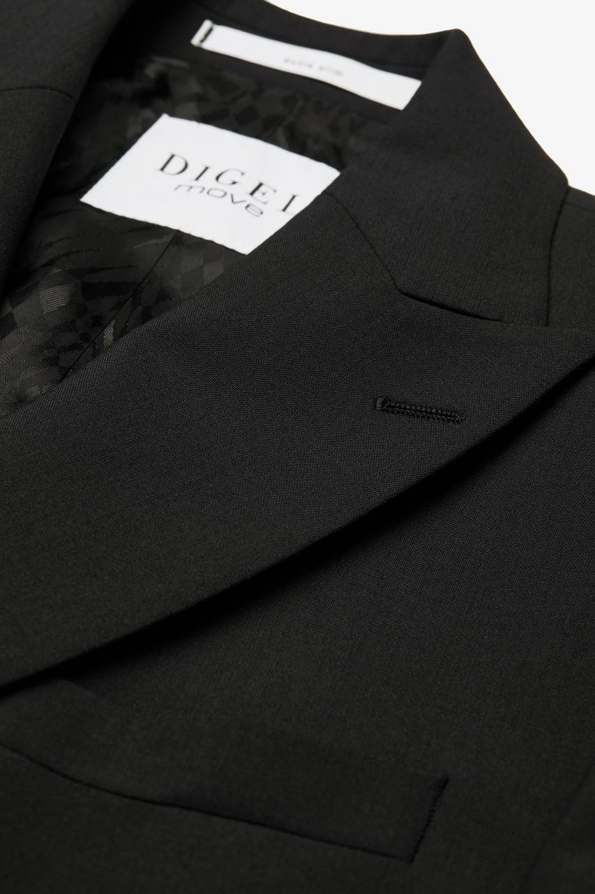 Digel Abito nero digel slim fit doppiopetto misto lana bi-stretch Spedizione Gratuita