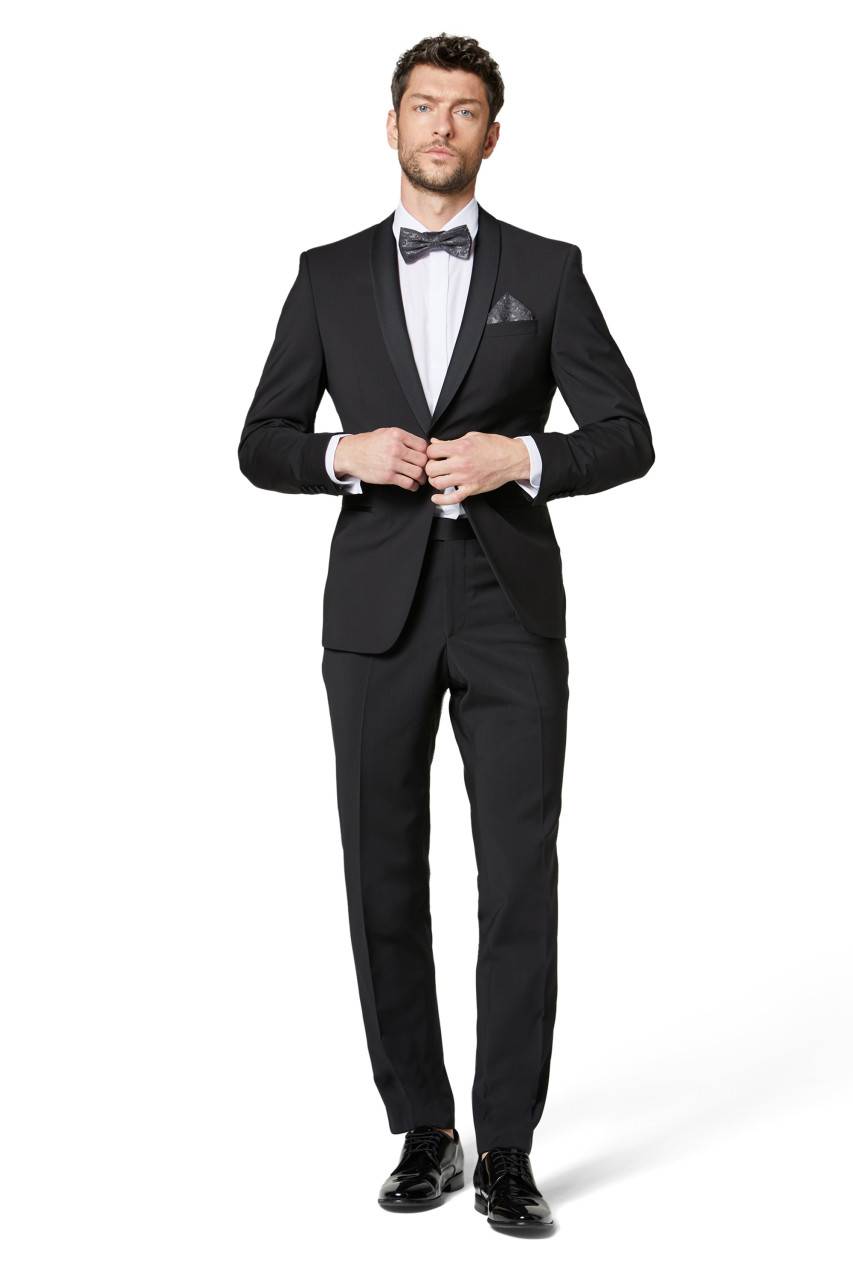 Digel Smoking nero da gala digel slim fit in fresco lana natural stretch