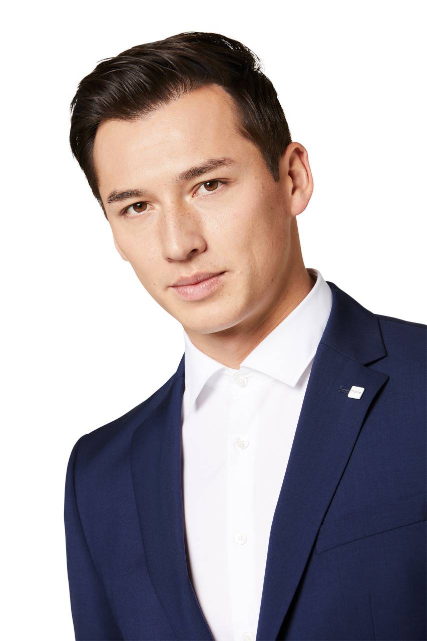 Digel Abito digel drop quattro corto slim fit blu napoli lana marzotto super 100's Saldi