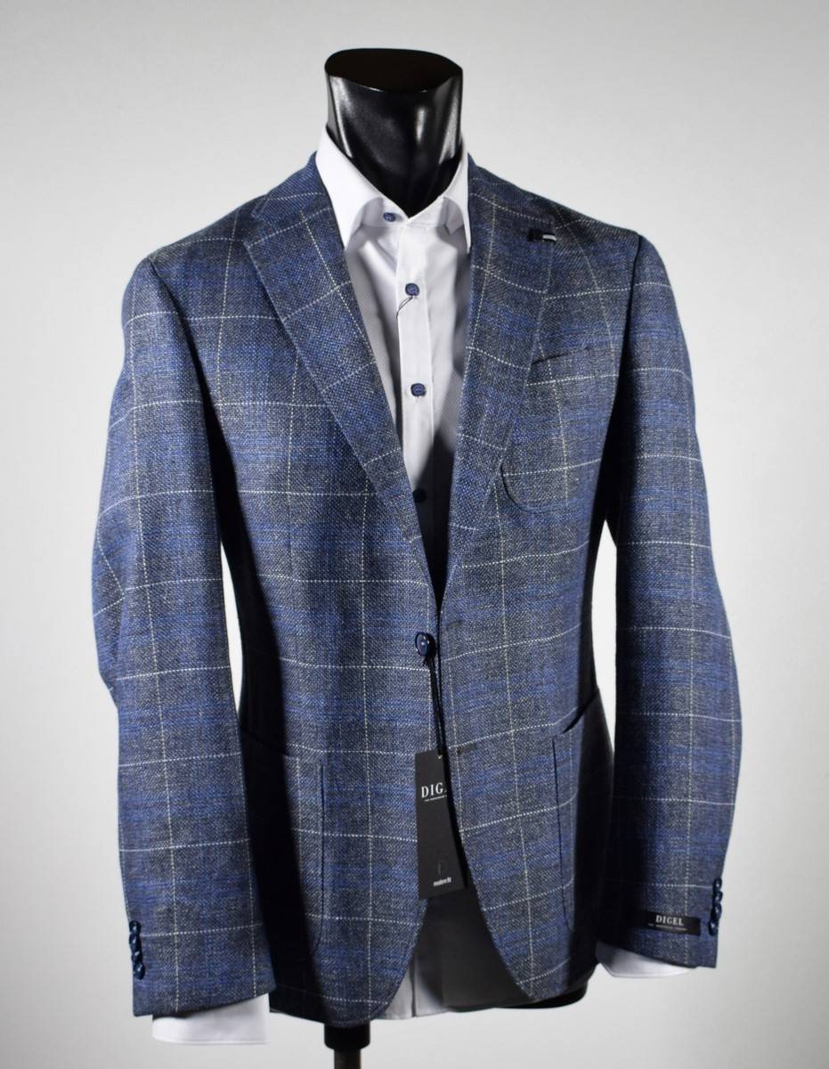 Digel Giacca in lana e lino digel sfoderata drop sei modern fit