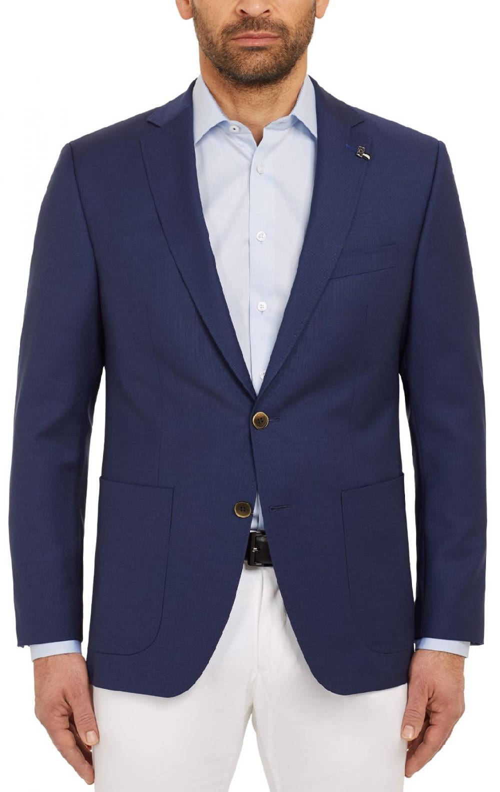 Digel Giacca blu marine digel drop quattro corto lana marzotto con tasche a toppa Qualità