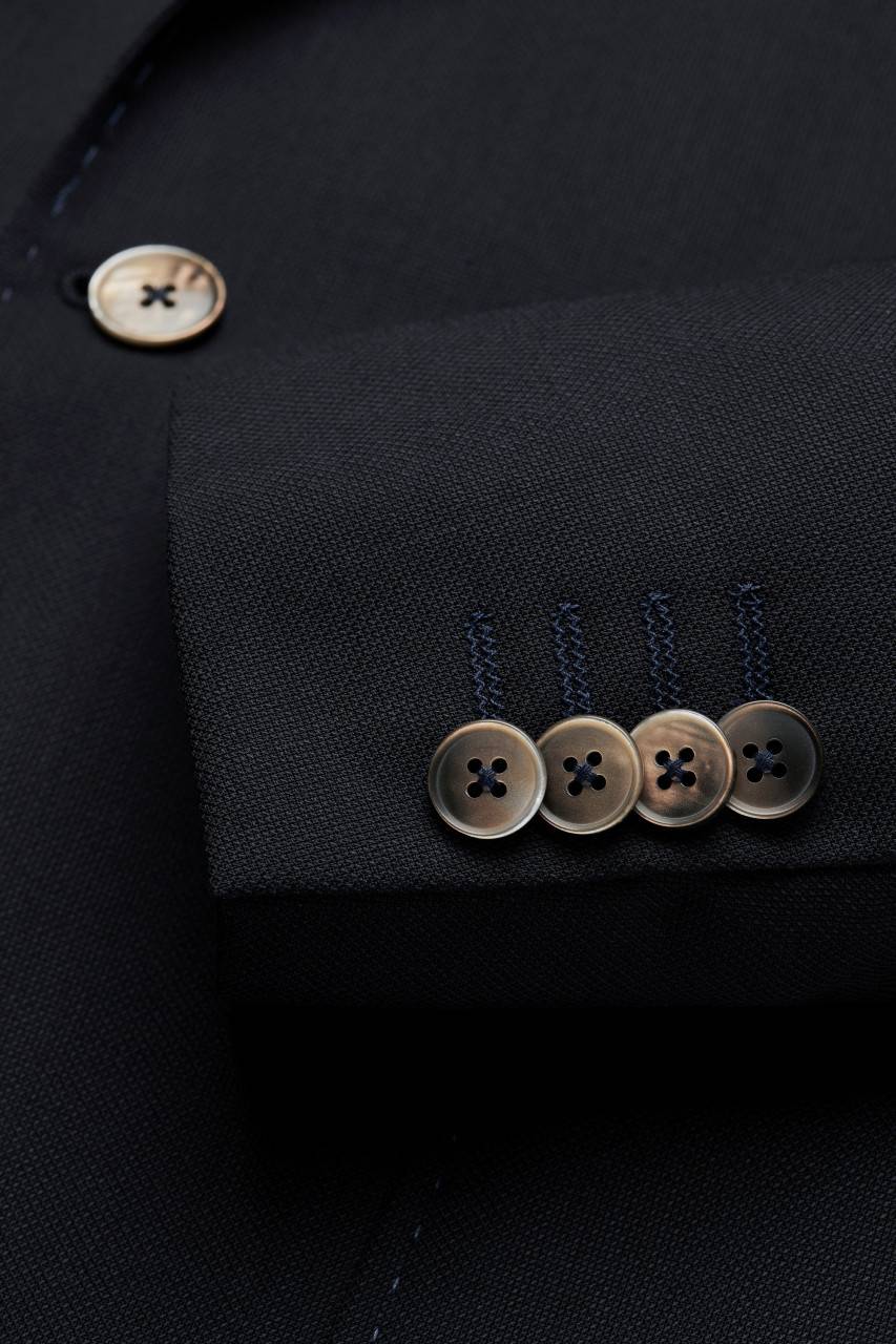 Digel Giacca blu scuro digel in pura lana vergine marzotto con tasche a toppa Soddisfazione Garantita