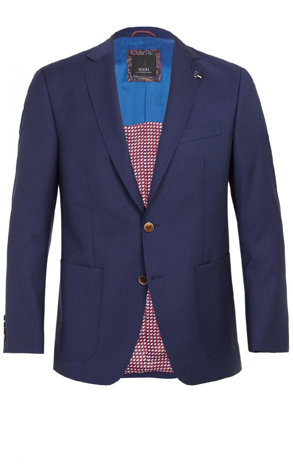 Digel Giacca blu marine digel in pura lana vergine marzotto con tasche a toppa Qualità Garantita