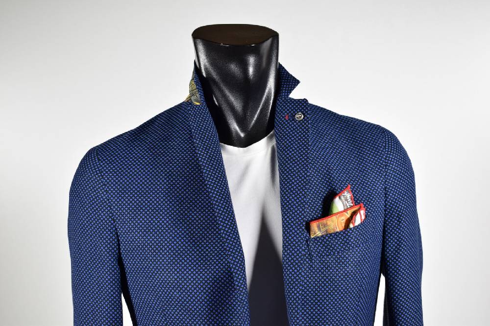 Falko Rosso Giacca blu sfoderata slim fit misto viscosa made in italy Negozi Online