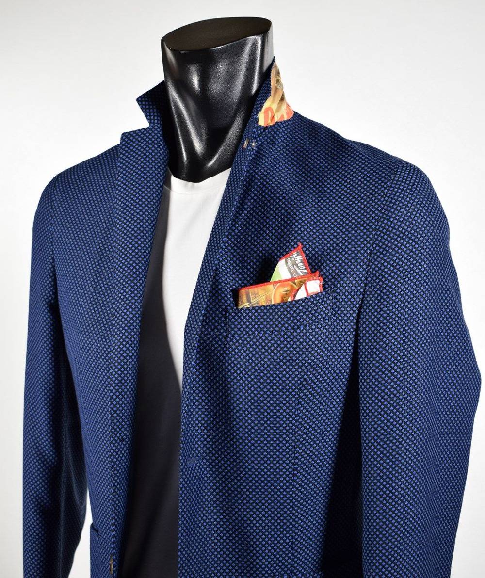 Falko Rosso Giacca blu sfoderata slim fit misto viscosa made in italy Negozi Online