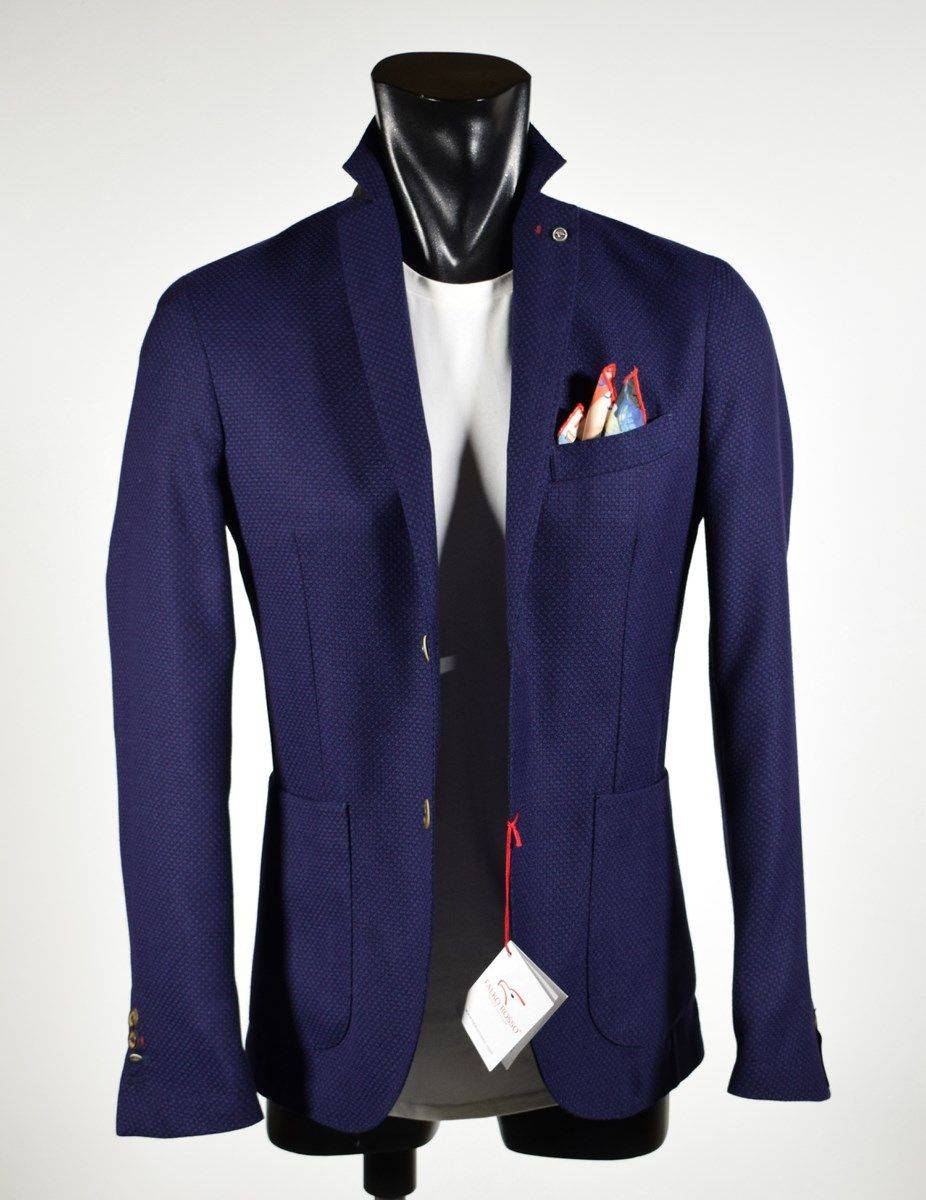 Falko Rosso Giacca slim fit blu sfoderata falko rosso misto viscosa Consegna Veloce