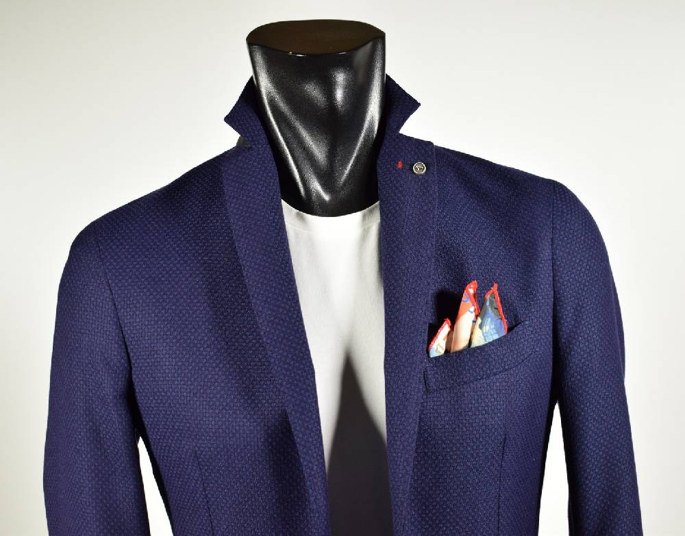 Falko Rosso Giacca slim fit blu sfoderata falko rosso misto viscosa Consegna Veloce