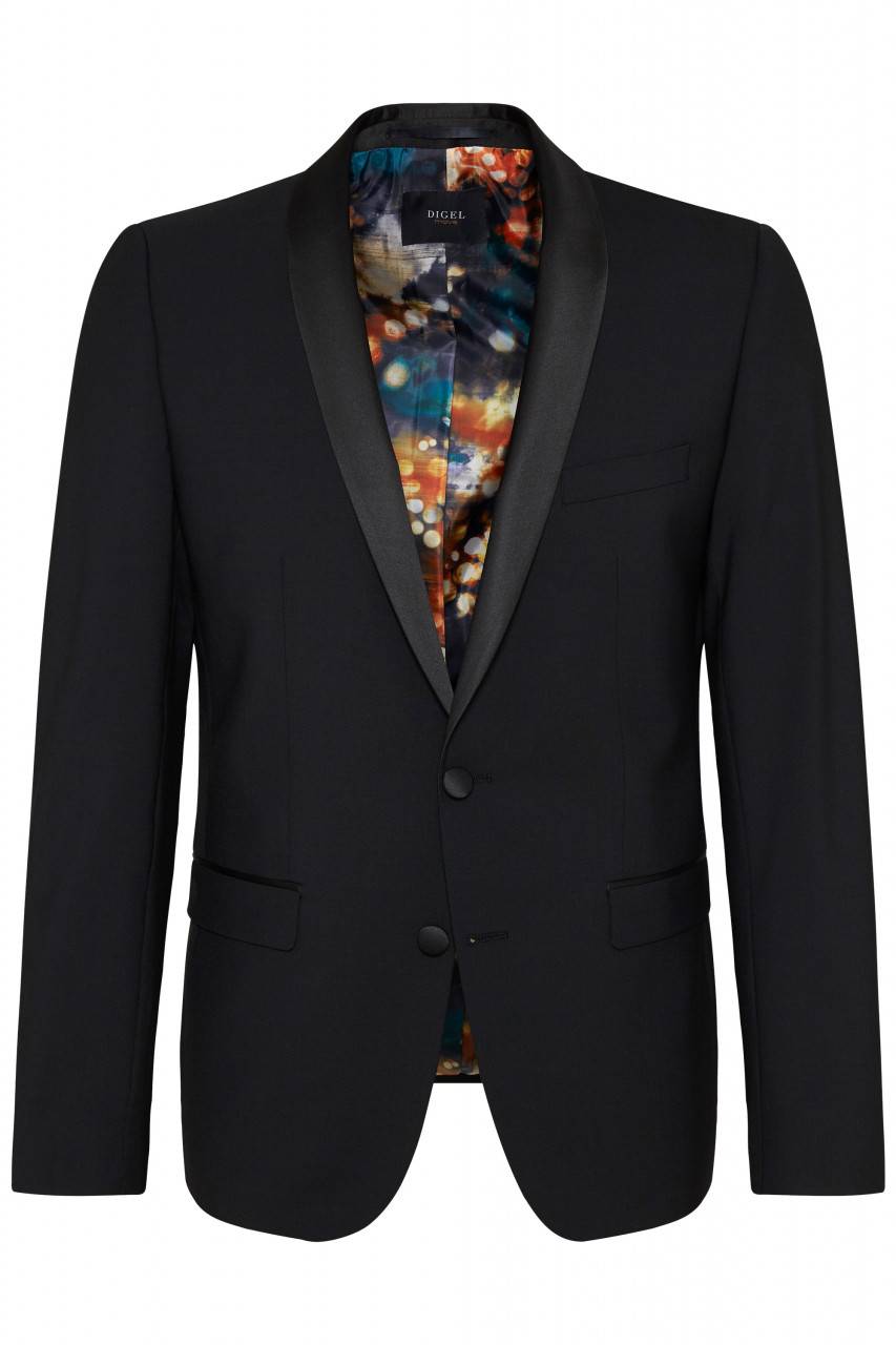 Digel Giacca blazer smoking digel nero slim fit collo a scialle Shopping Online