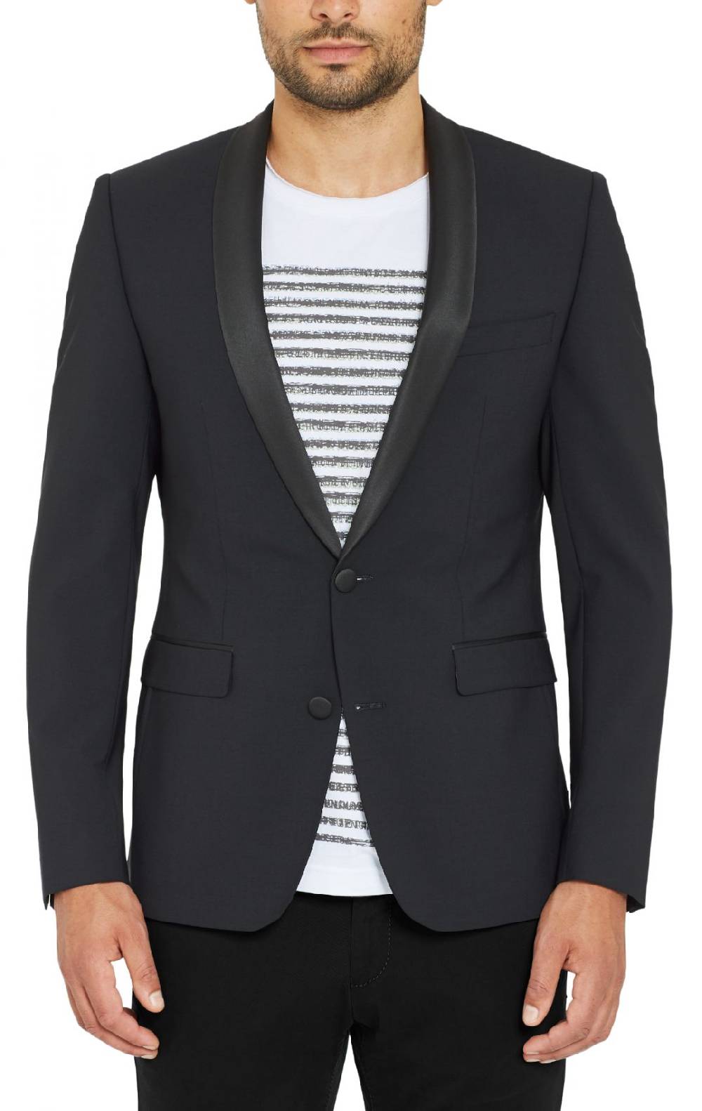 Digel Giacca blazer smoking digel nero slim fit collo a scialle Shopping Online