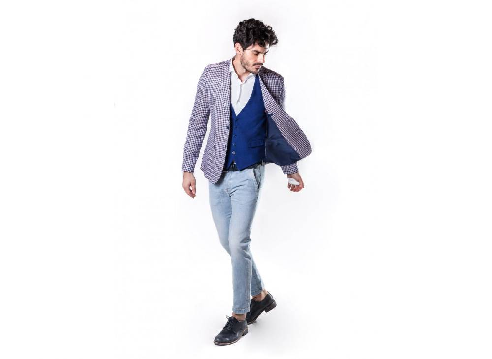 John Barritt Gilet azzurro john barritt in puro cotone Sottocosto