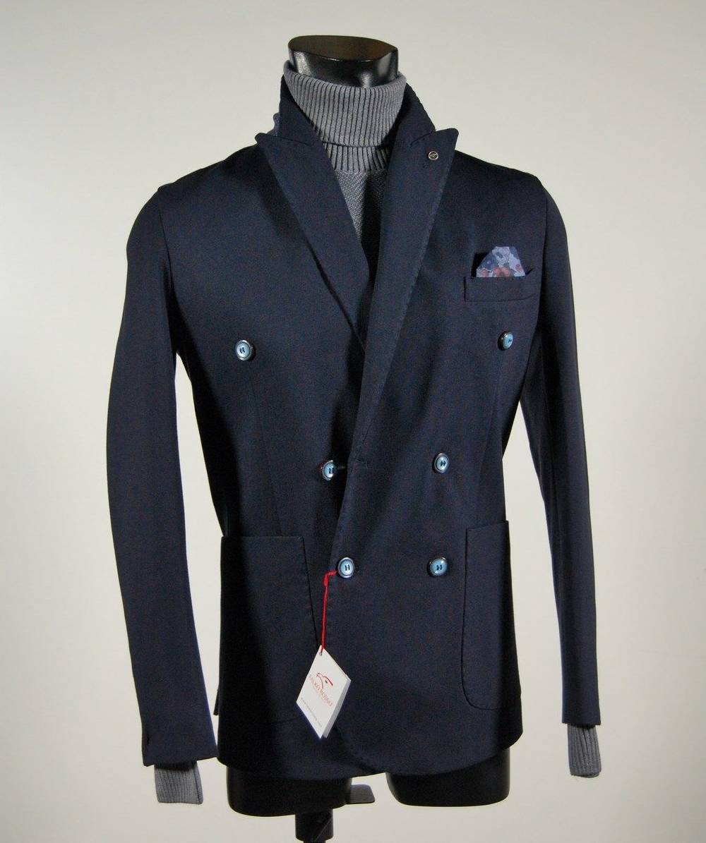Falko Rosso Giacca slim fit stretch moda doppiopetto blu falko rosso Esporta salva