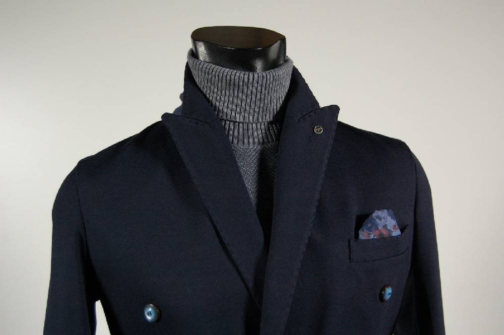 Falko Rosso Giacca slim fit stretch moda doppiopetto blu falko rosso Esporta salva