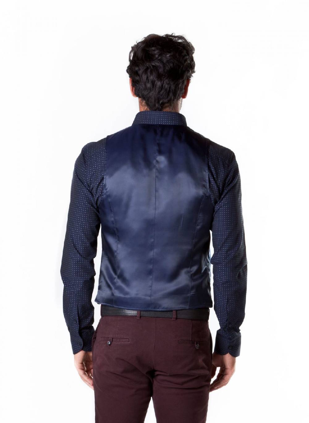 John Barritt Gilet blu a quadri john barritt vestibilità slim Offerta