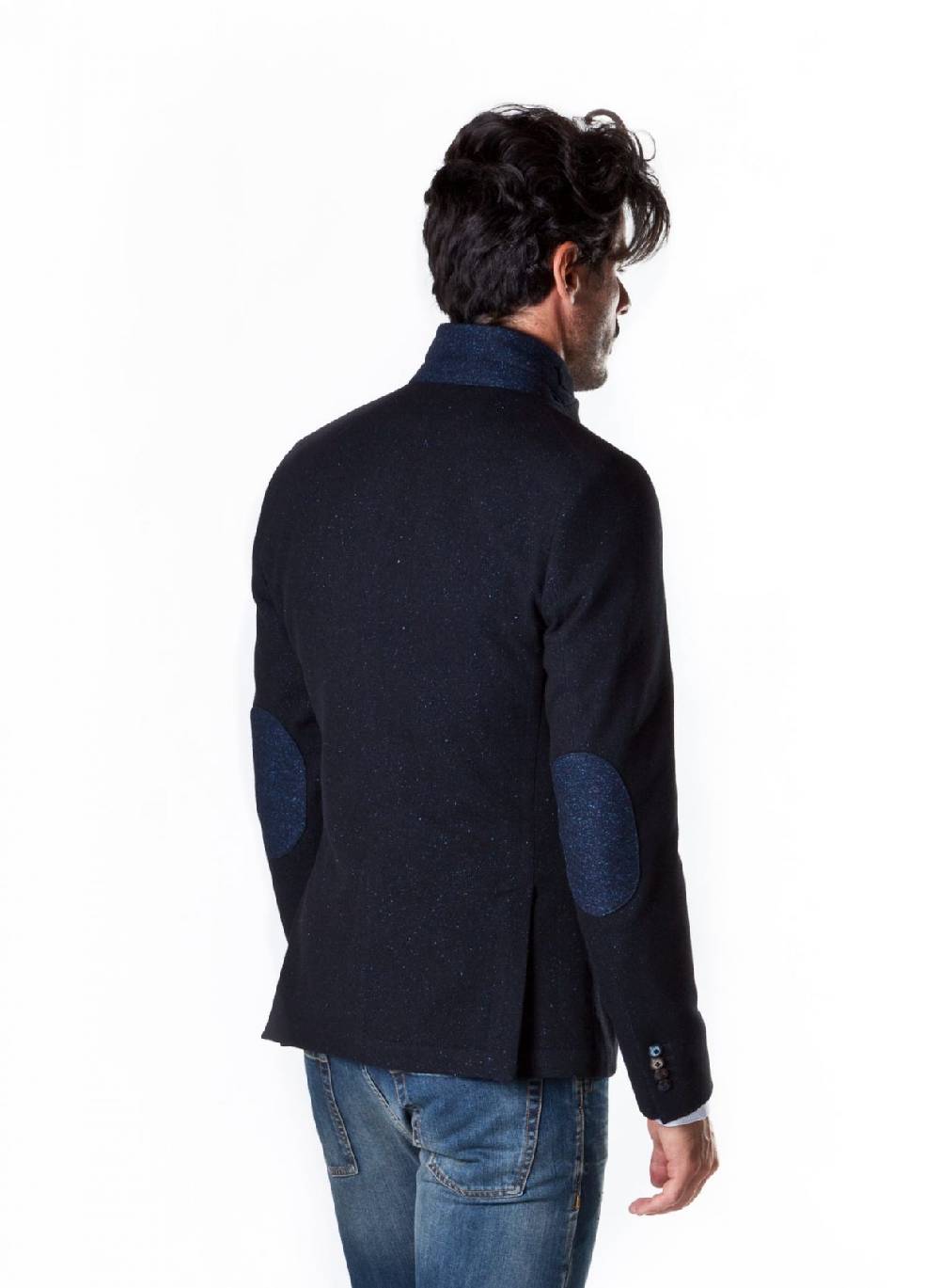 John Barritt Giacca slim fit blu john barritt in lana e seta sfoderata Economico