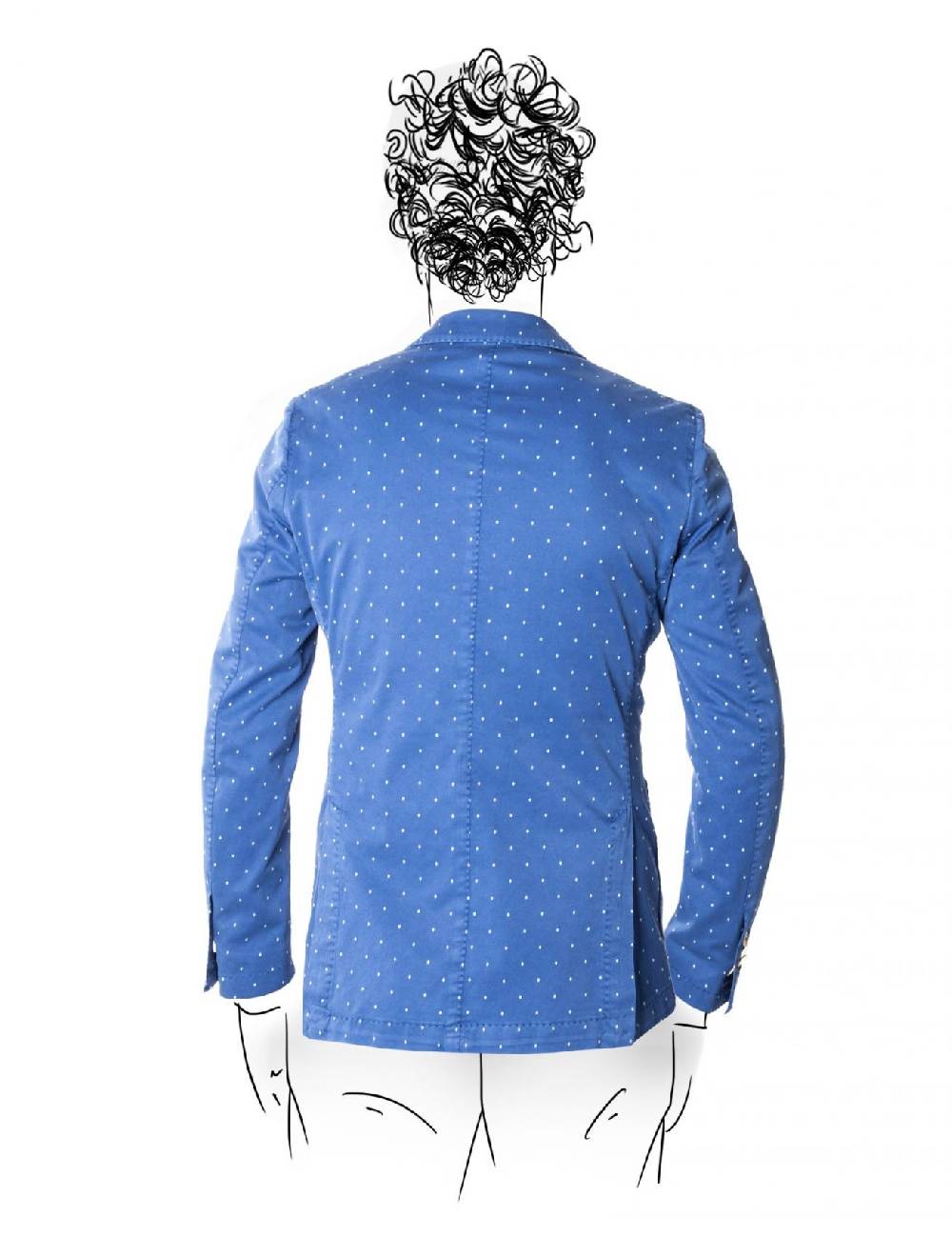 Fradi Giacca slim fit sfoderata fradi in cotone stretch a pois due colori Outlet