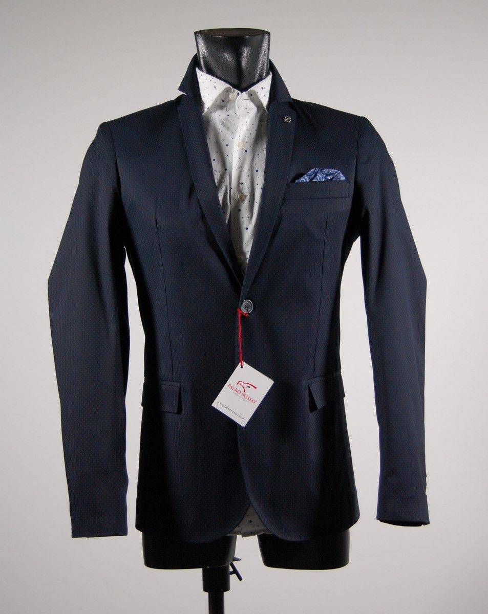 Falko Rosso Giacca in cotone stretch slim fit falko rosso sfoderata micro disegno in tre colori Saldi