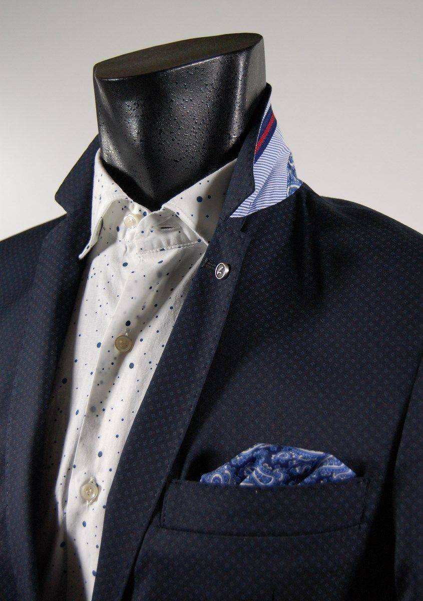Falko Rosso Giacca in cotone stretch slim fit falko rosso sfoderata micro disegno in tre colori Saldi
