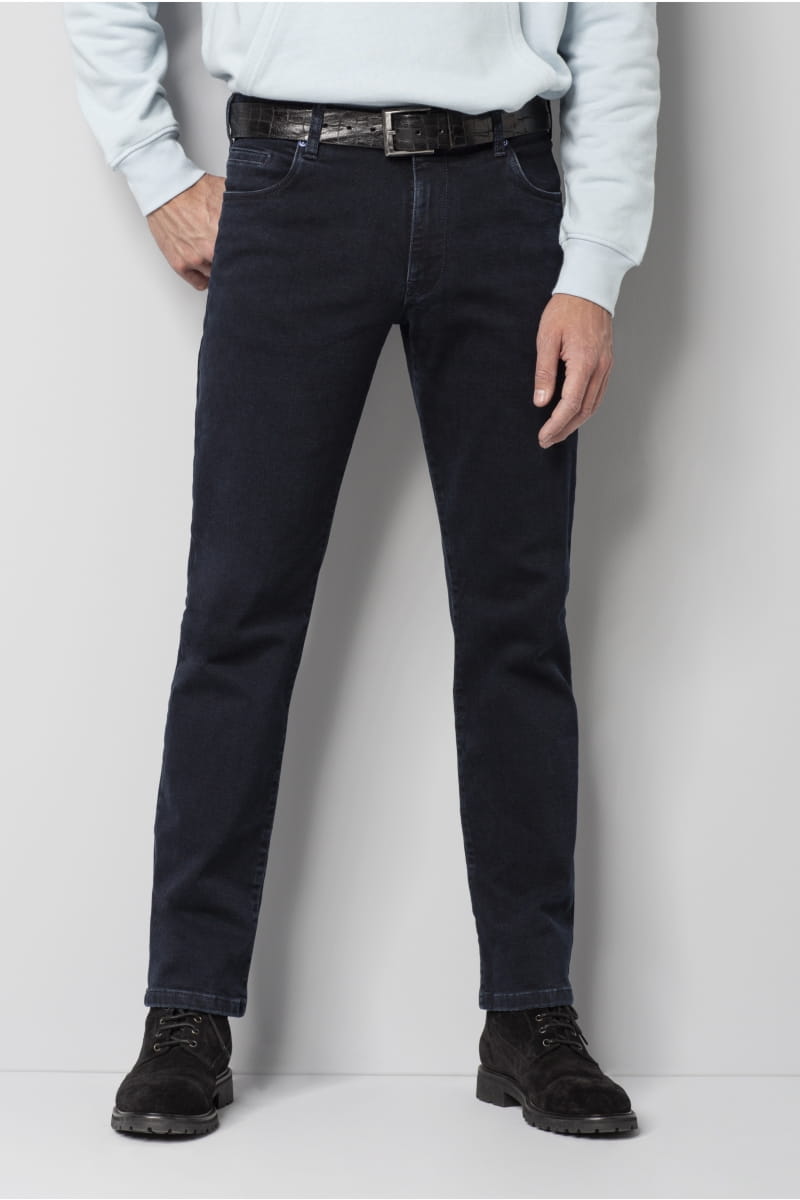 Meyer Jeans blu stone washed regular fit denim stretch bio m5