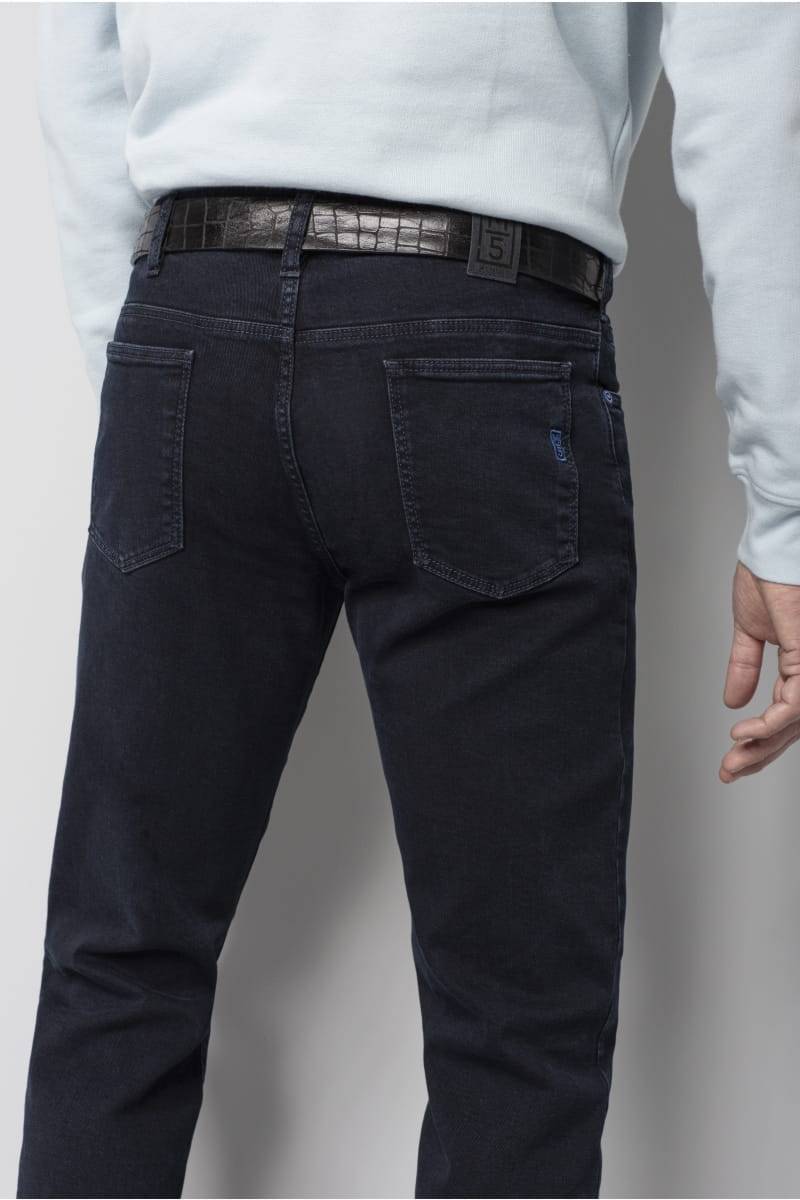 Meyer Jeans blu stone washed regular fit denim stretch bio m5 Vendita Economica