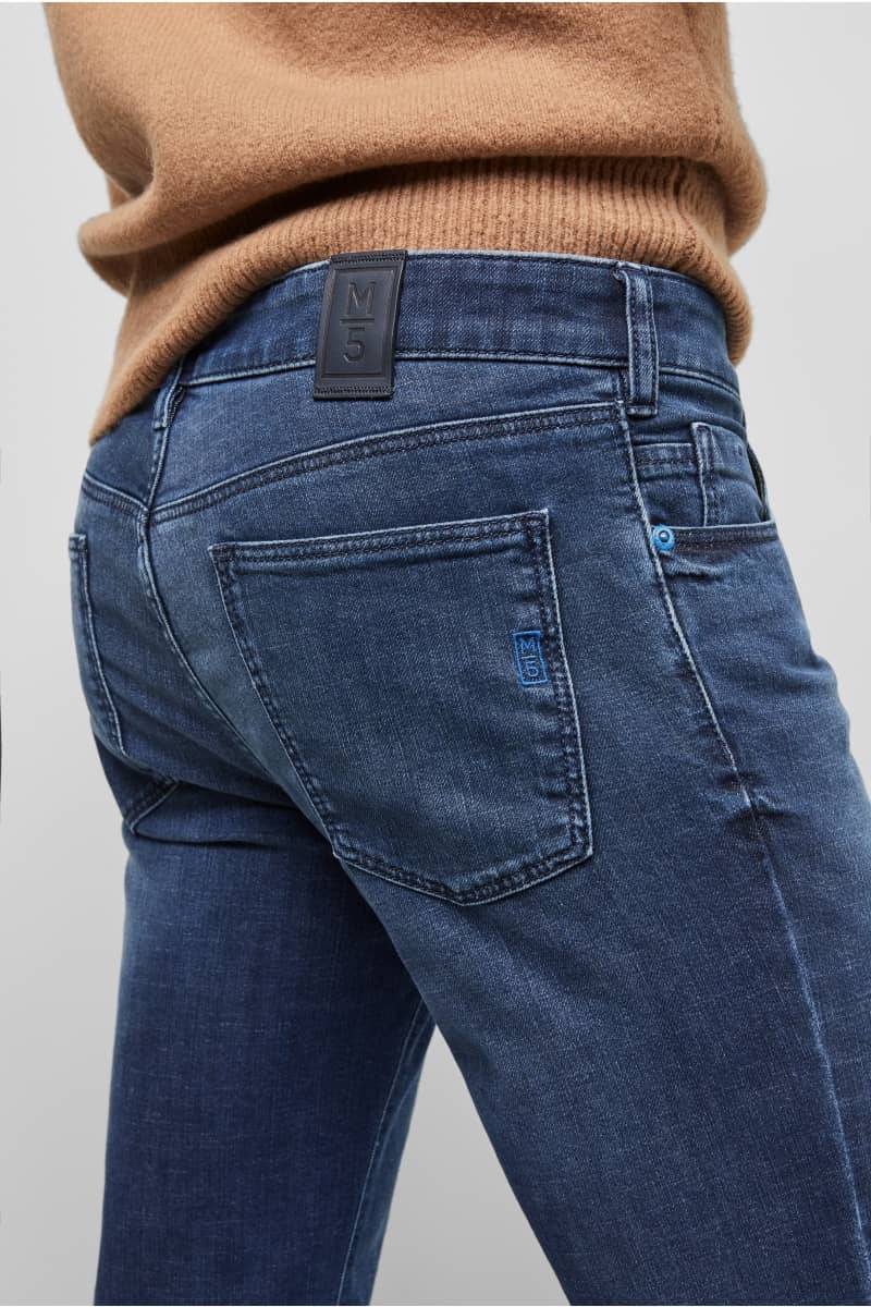 Meyer Jeans slim fit blu scuro stone washed m5 by meyer Negozio