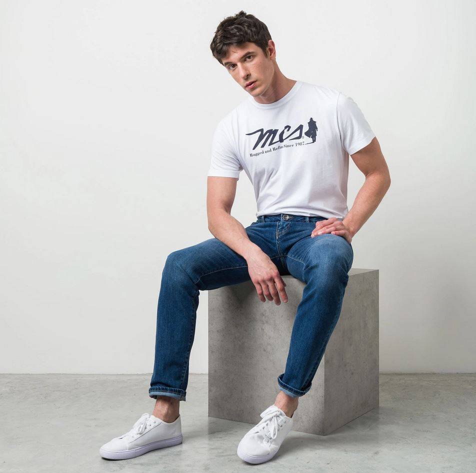 MCS Jeans mcs regular fit denim stretch lavaggio medio
