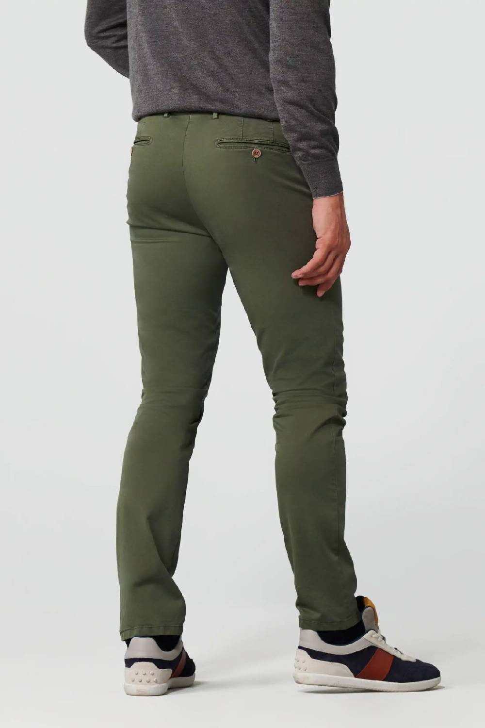 Meyer Pantalone verde oliva meyer cotone bio stretch modern fit Qualità Garantita