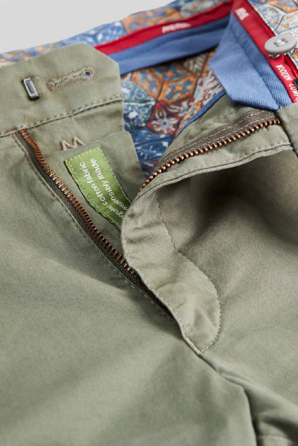 Meyer Pantalone verde oliva meyer cotone bio stretch modern fit Qualità Garantita