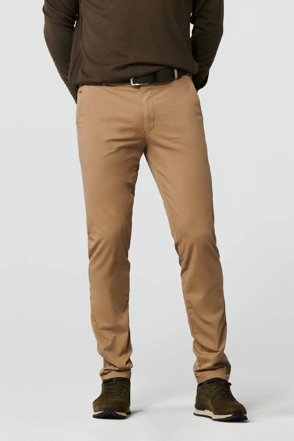 Meyer Pantalone color cammello meyer cotone bio stretch modern fit
