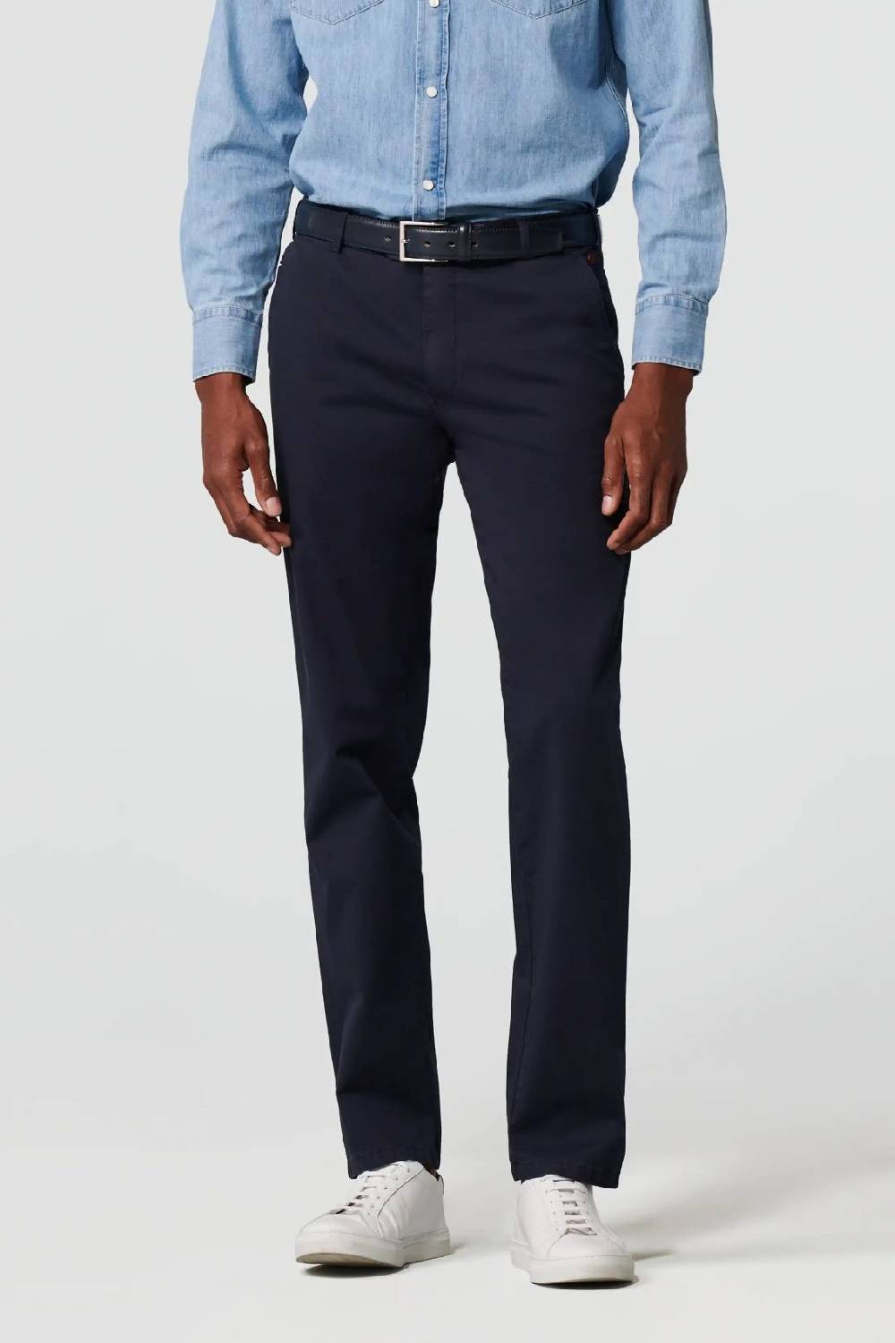 Meyer Pantalone blu meyer cotone bio stretch modern fit
