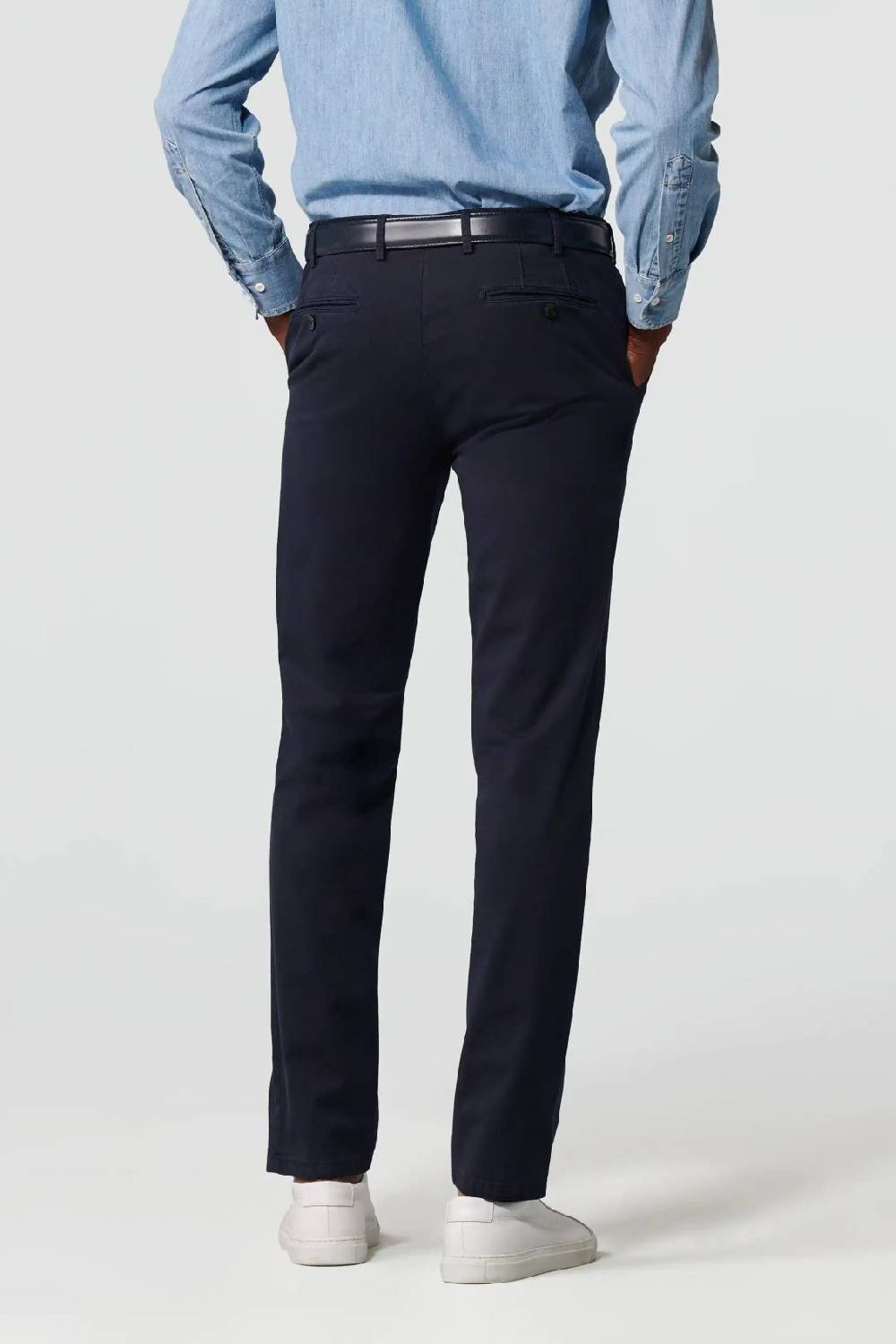 Meyer Pantalone blu meyer cotone bio stretch modern fit Fino Al -60%