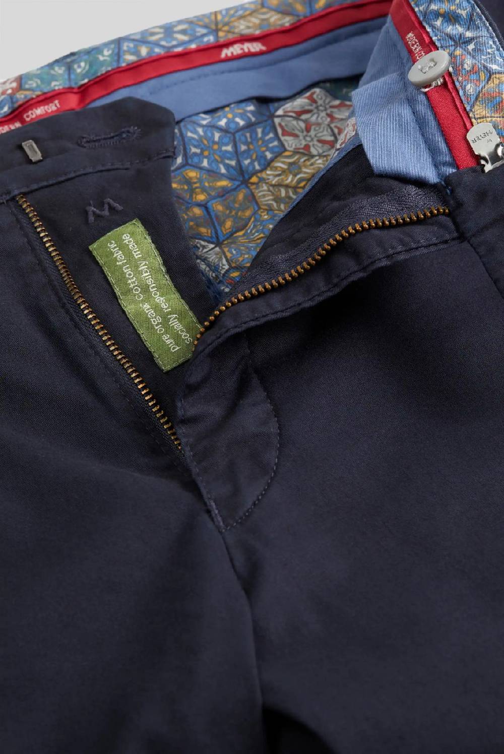 Meyer Pantalone blu meyer cotone bio stretch modern fit Fino Al -60%