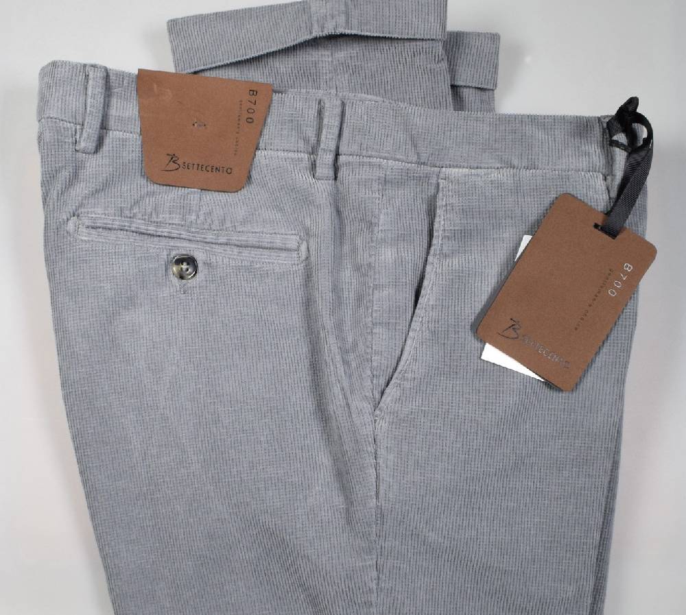 B Settecento Pantalone grigio chiaro bsettecento in velluto stretch armaturato slim fit I Più Venduti