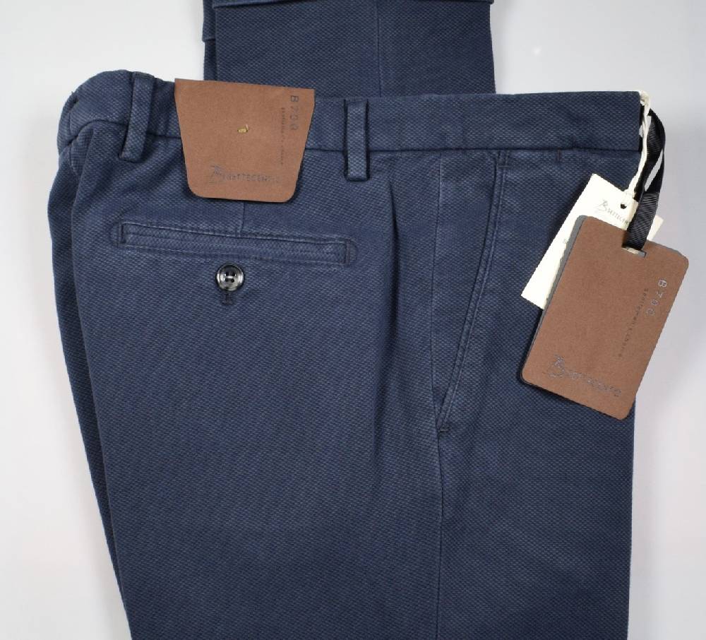 B Settecento Pantalone blu bsettecento in cotone stretch armaturato slim fit