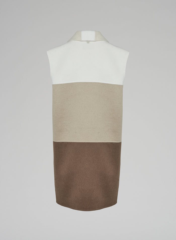 Lorena Antoniazzi GILET LUNGO IN LANA E ANGORA Offerta