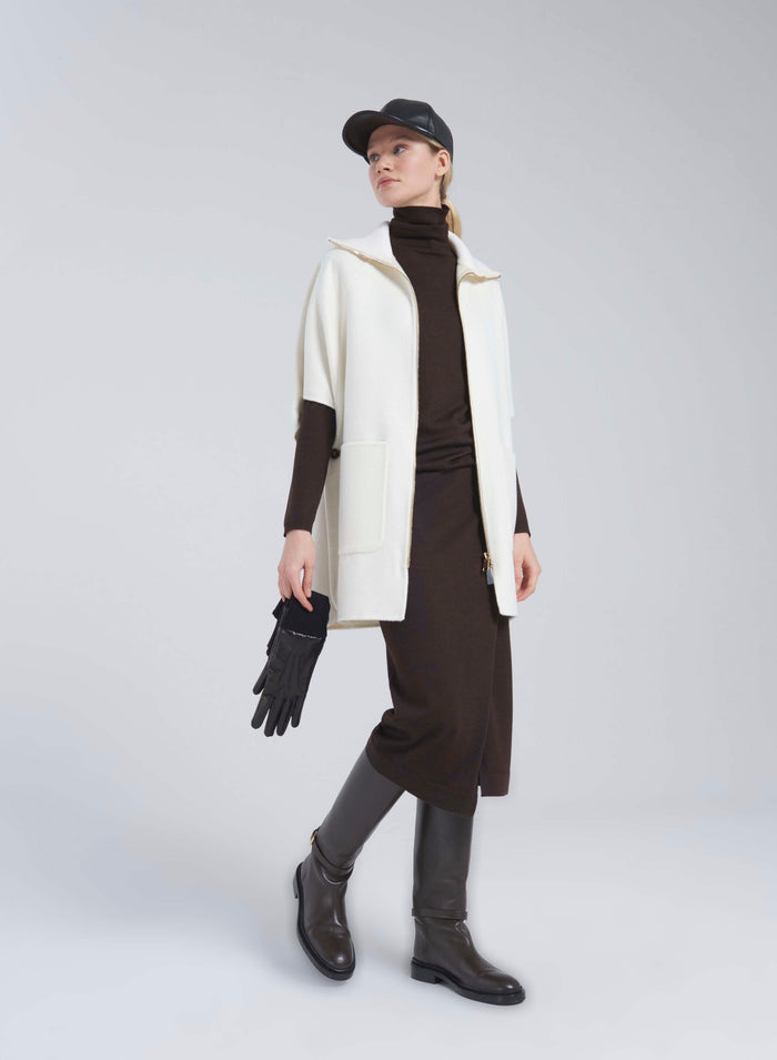 Lorena Antoniazzi GILET IN LANA E ANGORA Economico
