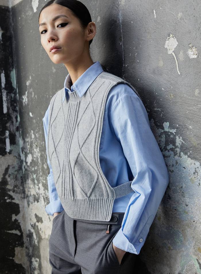 Lorena Antoniazzi CAMICIA IN COTONE OXFORD Vendita Calda