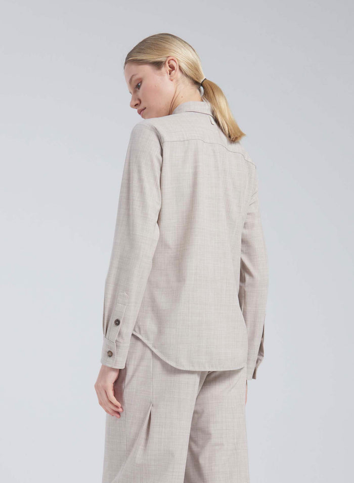 Lorena Antoniazzi CAMICIA IN LANA STRETCH Saldi Di Fabbrica