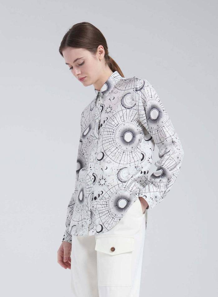 Lorena Antoniazzi CAMICIA IN SETA STAMPATA In Saldo