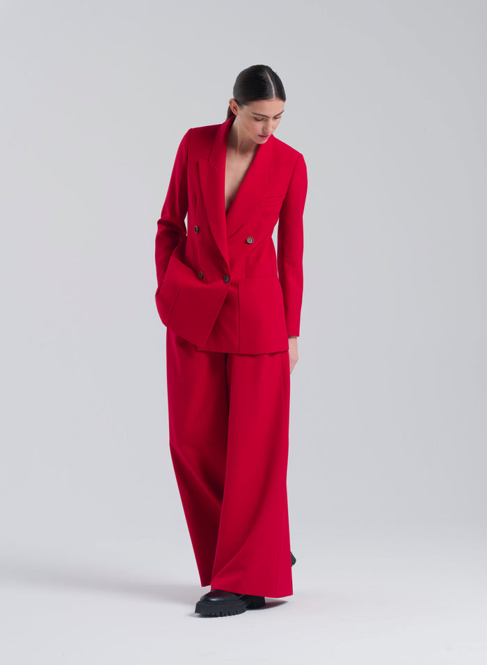 Lorena Antoniazzi PANTALONI PALAZZO IN LANA STRETCH Offerta