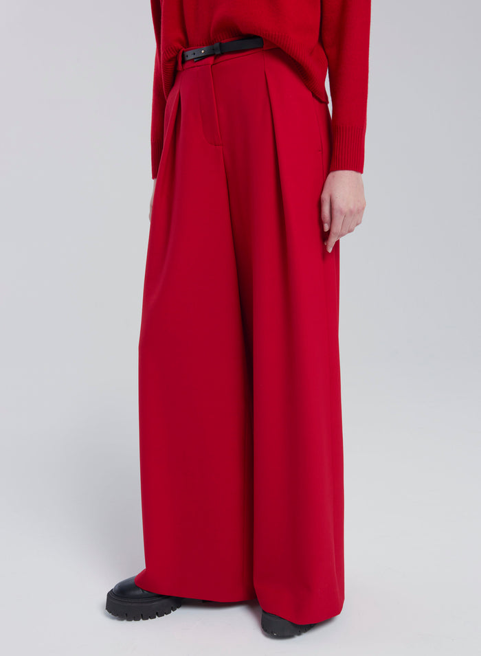 Lorena Antoniazzi PANTALONI PALAZZO IN LANA STRETCH Offerta
